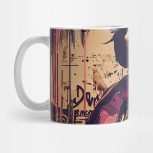 Grunge anime cyber girl graffiti street art Mug